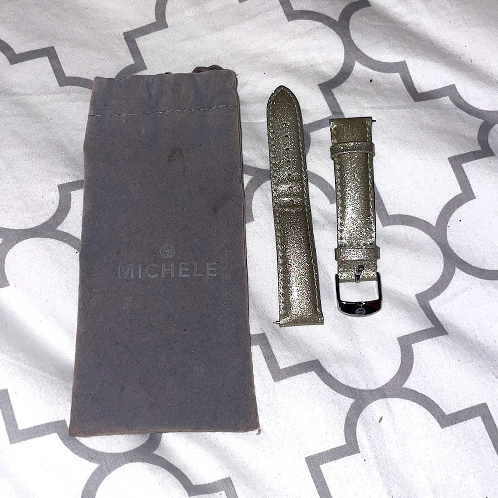 Michele leather watch band 18 mm